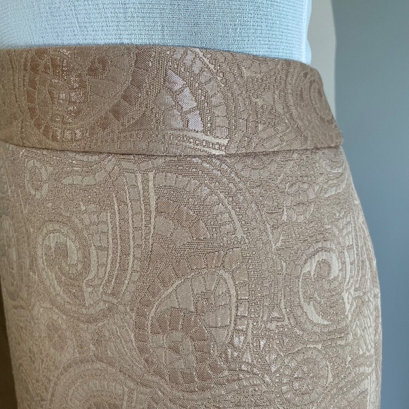 Vintage Y2K/1990s Banana Republic Paisley Gold Thread Pencil Skirt Size - Picture 2 of 10